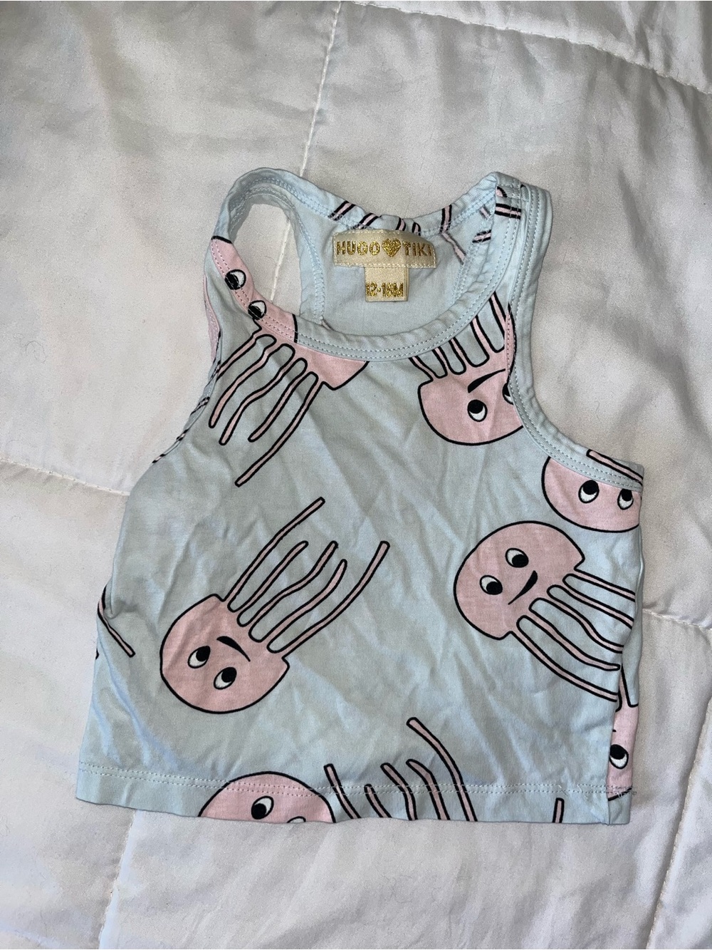 Hugo Light Blue Jellyfish Tank Top for Kids